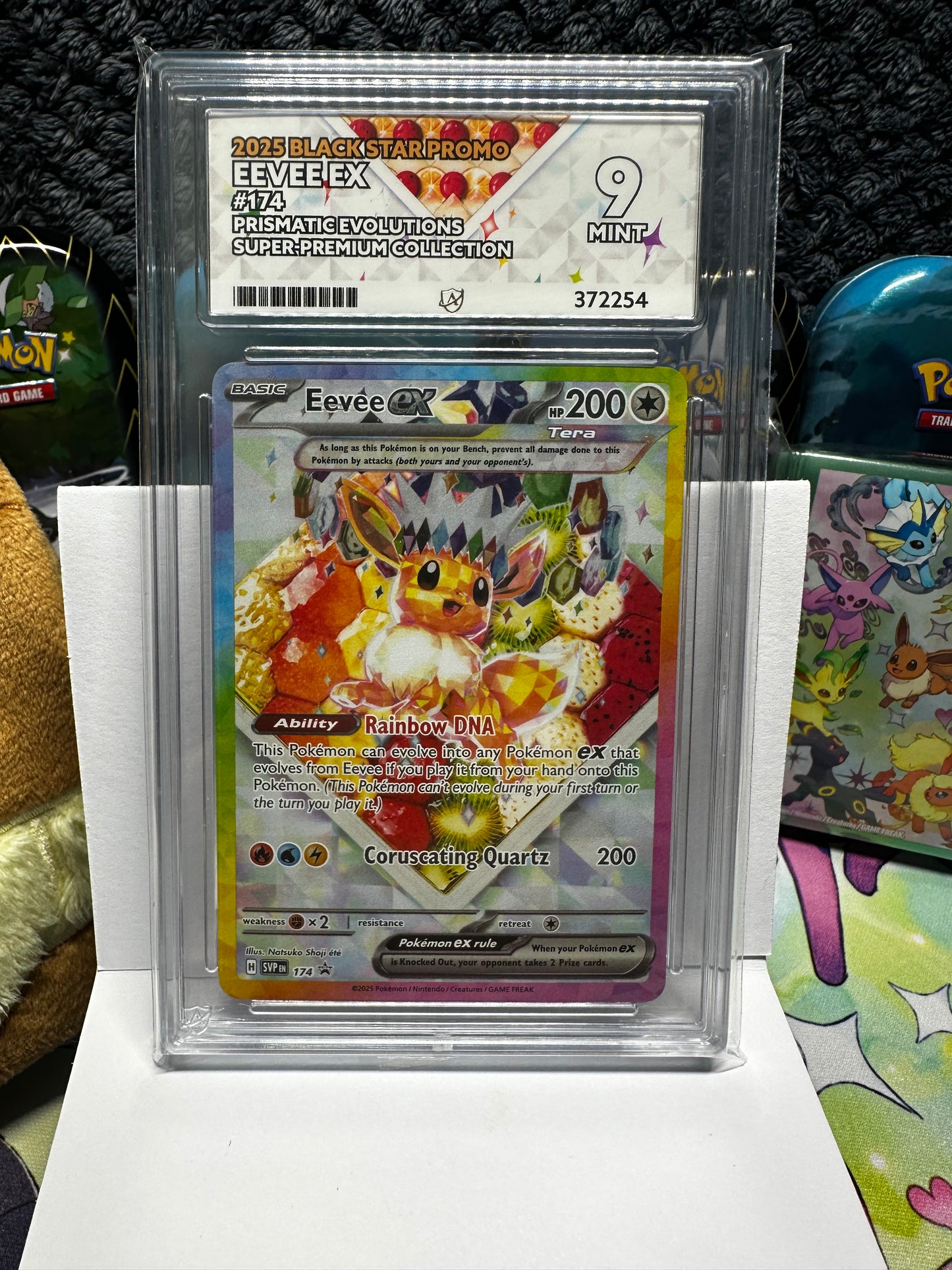 Eevee EX (SPECIAL ILLUSTRATION RARE) : 174/131 PRISMATIC EVOLUTIONS PROMO - ACE GRADING - Graded Card - 9 MINT